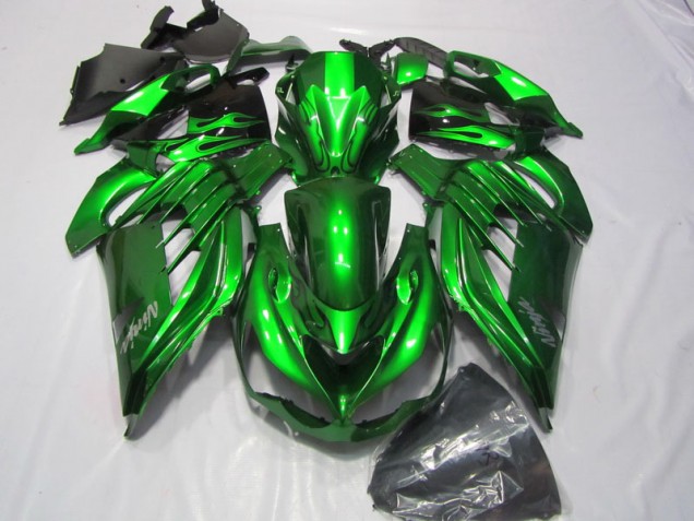 Carénage Kawasaki ZX14R ZZR 1400 2012-2021 - Vert Blanc Ninja Décalque Carénage Kawasaki ZX14R ZZR 1400 2012-2021 - Vert Blanc Ninja Décalque