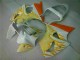 Carénage Kawasaki ZX6R 2000-2002 - Blanc Jaune Flamme