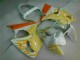 Carénage Kawasaki ZX6R 2000-2002 - Blanc Jaune Flamme