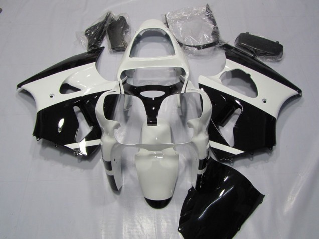 Carénage Kawasaki ZX6R 2000-2002 - Blanc Noir Carénage Kawasaki ZX6R 2000-2002 - Blanc Noir