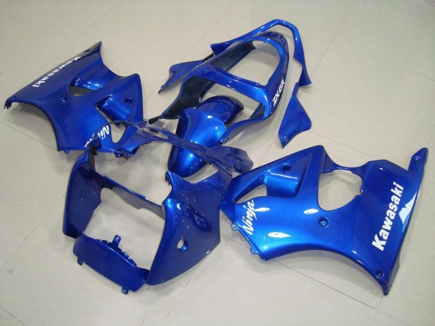 Carénage Kawasaki ZX6R 2000-2002 - Bleu avec Blanc Décalque