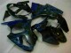 Carénage Kawasaki ZX6R 2000-2002 - Noir avec Bleu Flamme Carénage Kawasaki ZX6R 2000-2002 - Noir avec Bleu Flamme