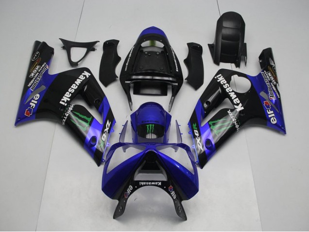 Carénage Kawasaki ZX6R 2003-2004 - Bleu Monster Carénage Kawasaki ZX6R 2003-2004 - Bleu Monster