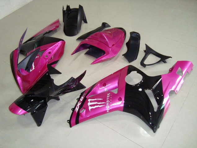 Carénage Kawasaki ZX6R 2003-2004 - Rose Noir Monster Carénage Kawasaki ZX6R 2003-2004 - Rose Noir Monster