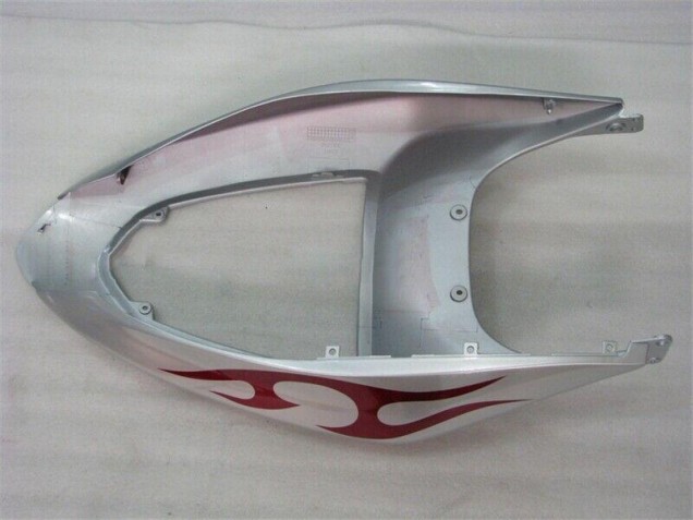 Carénage Kawasaki ZX6R 2005-2006 - Argent Rouge Flamme Carénage Kawasaki ZX6R 2005-2006 - Argent Rouge Flamme
