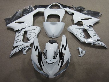 Carénage Kawasaki ZX6R 2005-2006 - Blanc Ninja 636