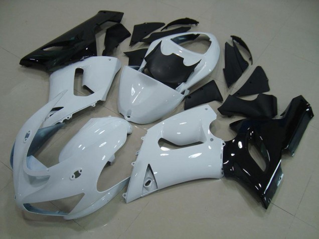 Carénage Kawasaki ZX6R 2005-2006 - Blanc Noir Carénage Kawasaki ZX6R 2005-2006 - Blanc Noir