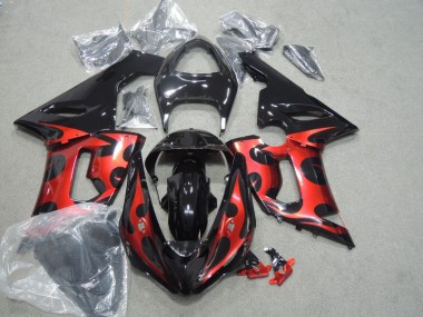 Carénage Kawasaki ZX6R 2005-2006 - Noir Rouge