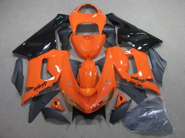 Carénage Kawasaki ZX6R 2005-2006 - Orange Noir Ninja