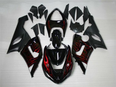 Carénage Kawasaki ZX6R 2005-2006 - Rouge Noir