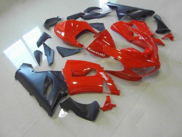 Carénage Kawasaki ZX6R 2005-2006 - Rouge et Noir Mat Carénage Kawasaki ZX6R 2005-2006 - Rouge et Noir Mat