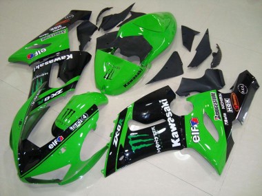 Carénage Kawasaki ZX6R 2005-2006 - Vert Monster