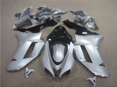 Carénage Kawasaki ZX6R 2007-2008 - Argent Noir