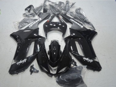 Carénage Kawasaki ZX6R 2007-2008 - Noir Blanc Ninja