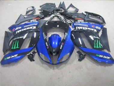 Carénage Kawasaki ZX6R 2007-2008 - Noir Bleu Monster
