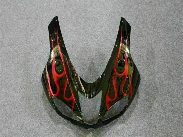 Carénage Kawasaki ZX6R 2007-2008 - Noir Rouge Flamme Carénage Kawasaki ZX6R 2007-2008 - Noir Rouge Flamme
