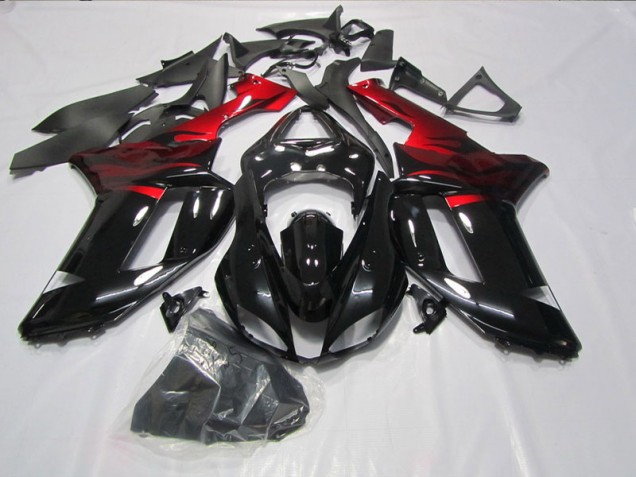 Carénage Kawasaki ZX6R 2007-2008 - Noir Rouge Carénage Kawasaki ZX6R 2007-2008 - Noir Rouge