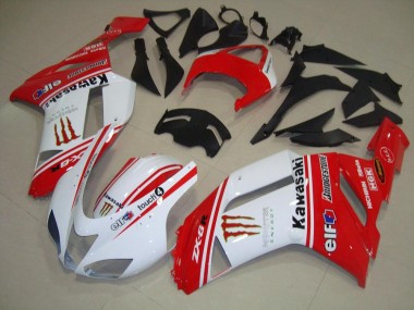 Carénage Kawasaki ZX6R 2007-2008 - Rouge et Blanc
