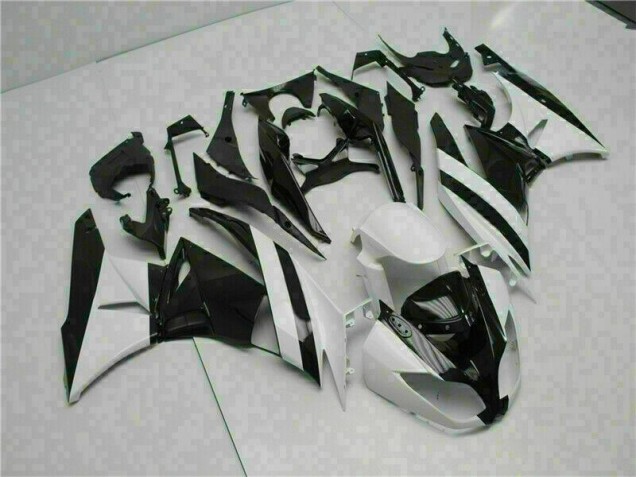 Carénage Kawasaki ZX6R 2009-2012 - Blanc Noir Carénage Kawasaki ZX6R 2009-2012 - Blanc Noir