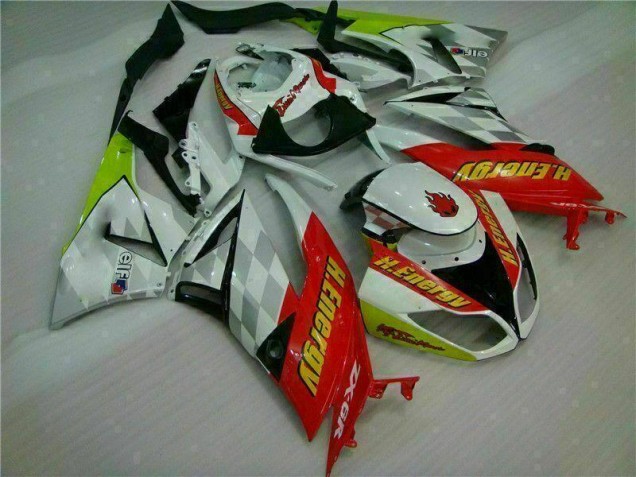 Carénage Kawasaki ZX6R 2009-2012 - Blanc Rouge H. Énergie Carénage Kawasaki ZX6R 2009-2012 - Blanc Rouge H. Énergie
