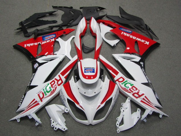 Carénage Kawasaki ZX6R 2009-2012 - Blanc Rouge Rapid Carénage Kawasaki ZX6R 2009-2012 - Blanc Rouge Rapid