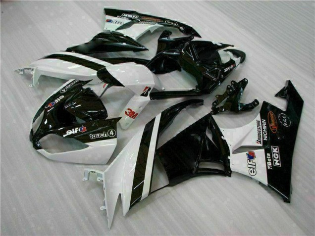 Carénage Kawasaki ZX6R 2009-2012 - Noir Blanc 3M Touch4 Carénage Kawasaki ZX6R 2009-2012 - Noir Blanc 3M Touch4