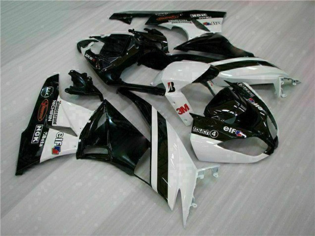 Carénage Kawasaki ZX6R 2009-2012 - Noir Blanc 3M Touch4 Carénage Kawasaki ZX6R 2009-2012 - Noir Blanc 3M Touch4