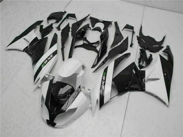Carénage Kawasaki ZX6R 2009-2012 - Noir Blanc Carénage Kawasaki ZX6R 2009-2012 - Noir Blanc