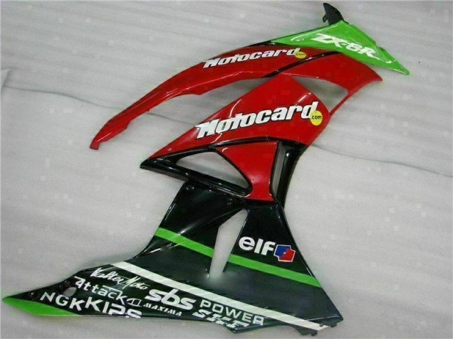 Carénage Kawasaki ZX6R 2009-2012 - Noir Rouge Vert card Carénage Kawasaki ZX6R 2009-2012 - Noir Rouge Vert card