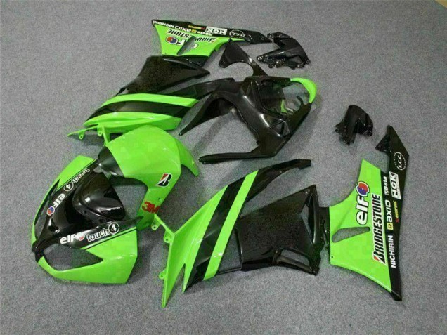 Carénage Kawasaki ZX6R 2009-2012 - Noir Vert 3M Touch4 Carénage Kawasaki ZX6R 2009-2012 - Noir Vert 3M Touch4