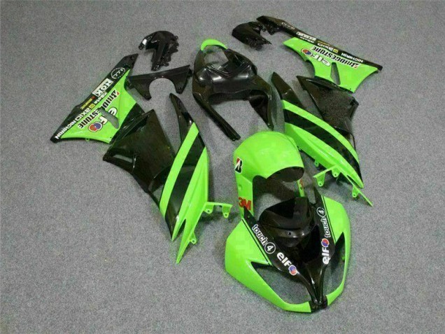 Carénage Kawasaki ZX6R 2009-2012 - Noir Vert 3M Touch4 Carénage Kawasaki ZX6R 2009-2012 - Noir Vert 3M Touch4