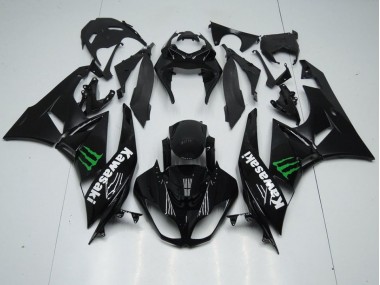 Carénage Kawasaki ZX6R 2009-2012 - Noir avec Monster
