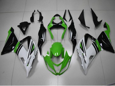 Carénage Kawasaki ZX6R 2013-2018 - Noir Vert Blanc