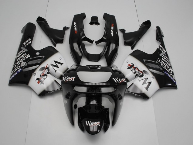 Carénage Kawasaki ZX9R 1994-1997 - Noir Blanc West Carénage Kawasaki ZX9R 1994-1997 - Noir Blanc West