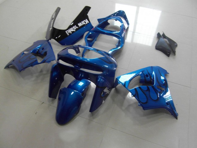 Carénage Kawasaki ZX9R 1998-1999 - Bleu Noir Flamme Carénage Kawasaki ZX9R 1998-1999 - Bleu Noir Flamme