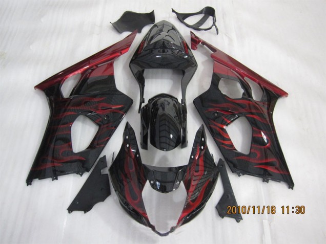 Carénage Suzuki GSXR 1000 K3 2003-2004 - Noir Rouge Flamme Carénage Suzuki GSXR 1000 K3 2003-2004 - Noir Rouge Flamme