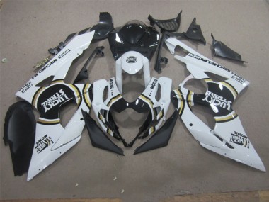 Carénage Suzuki GSXR 1000 K5 2005-2006 - Blanc Lucky Strike Noir Motul