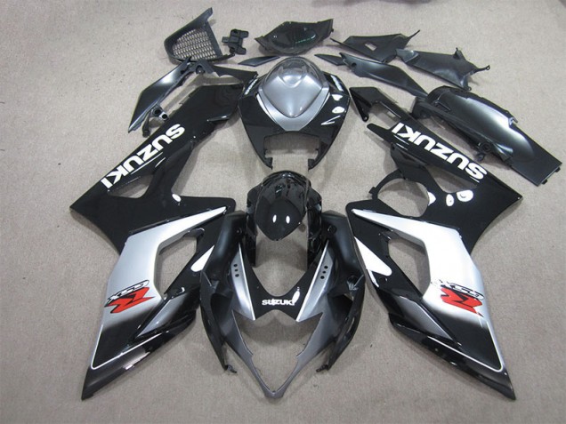 Carénage Suzuki GSXR 1000 K5 2005-2006 - Noir Blanc Décalque Carénage Suzuki GSXR 1000 K5 2005-2006 - Noir Blanc Décalque