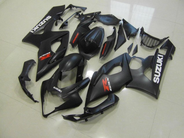 Carénage Suzuki GSXR 1000 K5 2005-2006 - Noir Mat avec Blanc Décalque Carénage Suzuki GSXR 1000 K5 2005-2006 - Noir Mat avec Blanc Décalque