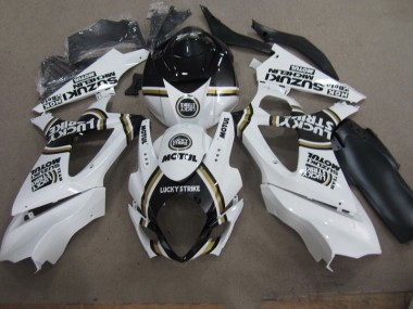 Carénage Suzuki GSXR 1000 K7 2007-2008 - Blanc Lucky Strike Noir Motul