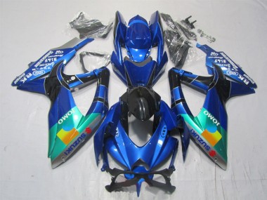 Carénage Suzuki GSXR 1000 K7 2007-2008 - Bleu Noir Vert Jomo