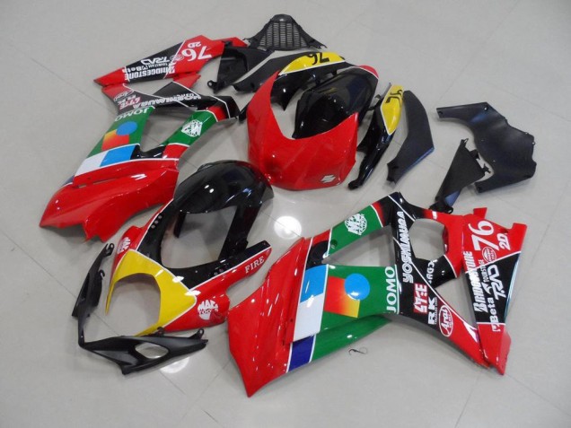 Carénage Suzuki GSXR 1000 K7 2007-2008 - Rouge et Vert Carénage Suzuki GSXR 1000 K7 2007-2008 - Rouge et Vert