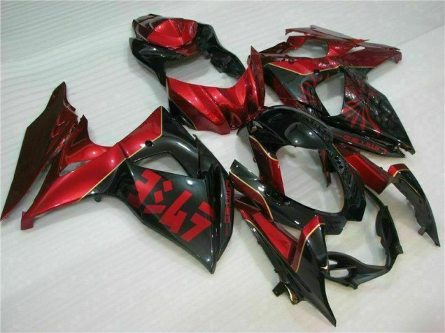 Carénage Suzuki GSXR 1000 K9 2009-2016 - Rouge Flamme Noir Carénage Suzuki GSXR 1000 K9 2009-2016 - Rouge Flamme Noir