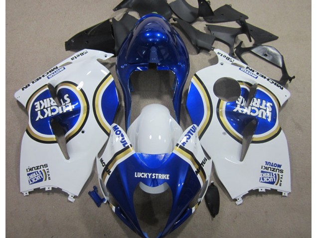 Carénage Suzuki GSXR 1300 Hayabusa 1996-2007 - Blanc Lucky Strike Bleu Motul Carénage Suzuki GSXR 1300 Hayabusa 1996-2007 - Blanc Lucky Strike Bleu Motul