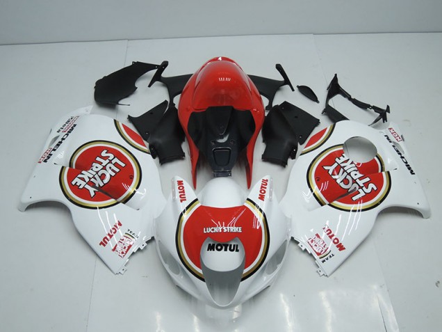 Carénage Suzuki GSXR 1300 Hayabusa 1996-2007 - Blanc Rouge Lucky Strike Motul Carénage Suzuki GSXR 1300 Hayabusa 1996-2007 - Blanc Rouge Lucky Strike Motul
