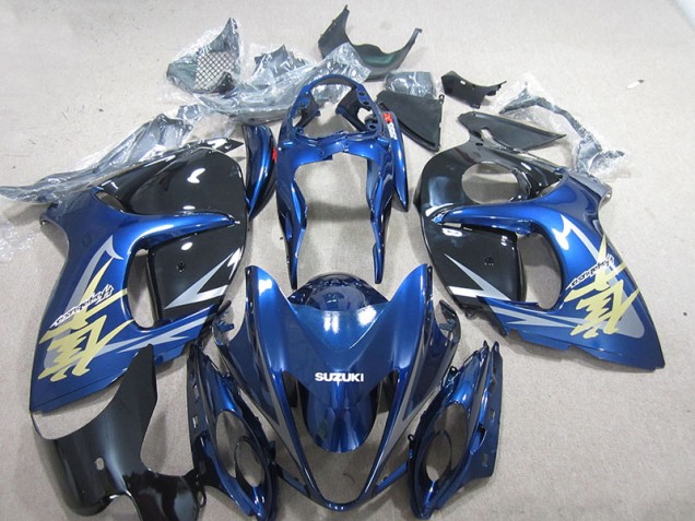 Carénage Suzuki GSXR 1300 Hayabusa 2008-2019 - Bleu Blanc Or Décalque Carénage Suzuki GSXR 1300 Hayabusa 2008-2019 - Bleu Blanc Or Décalque