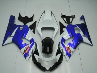 Carénage Suzuki GSXR 600 / 750 K1 K2 K3 2001-2003 - Blanc Bleu