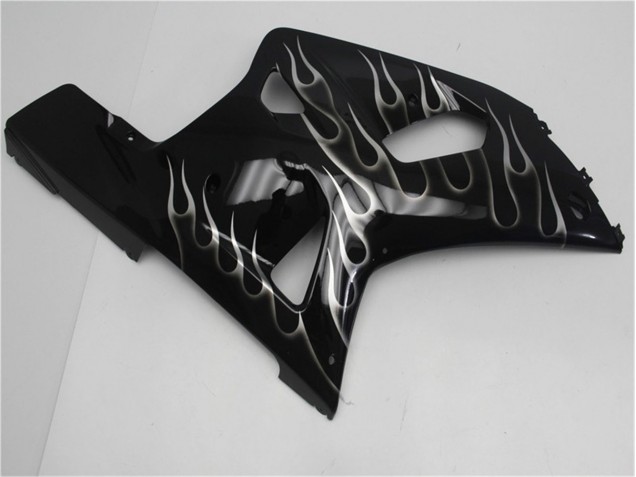 Carénage Suzuki GSXR 600 / 750 K1 K2 K3 2001-2003 - Noir Blanc Flamme Carénage Suzuki GSXR 600 / 750 K1 K2 K3 2001-2003 - Noir Blanc Flamme