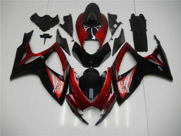Carénage Suzuki GSXR 600 / 750 K6 2006-2007 - Rouge Noir Carénage Suzuki GSXR 600 / 750 K6 2006-2007 - Rouge Noir