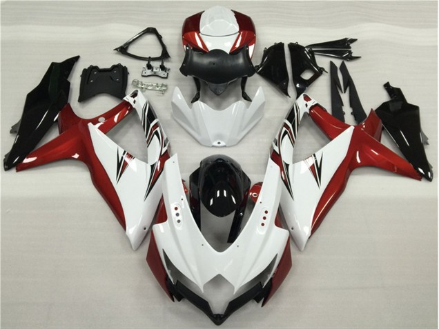 Carénage Suzuki GSXR 600 / 750 K8 2008-2010 - Blanc Rouge Noir Carénage Suzuki GSXR 600 / 750 K8 2008-2010 - Blanc Rouge Noir